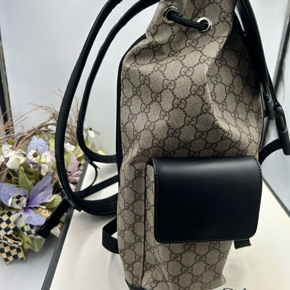Men’s Gucci GG Supreme extra large backpack double buckle canvas new with tags - Picture 7 of 15